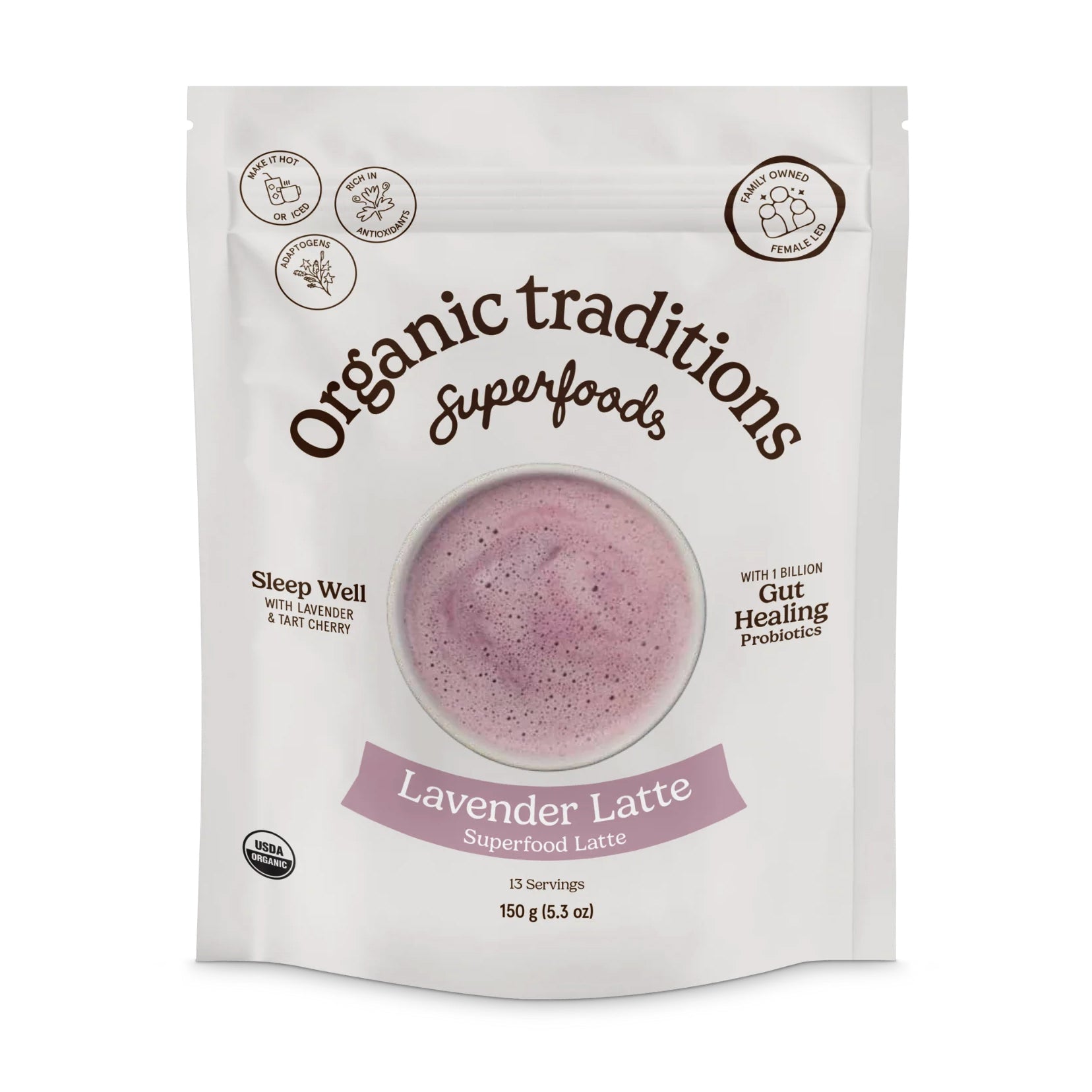 Latte à la lavende avec probiotiques - Organic Traditions - 150g